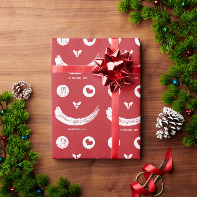 Papel De Presente Enfrentar Bastante Paz Joia de Paz Personalizada E (Presente de Natal)