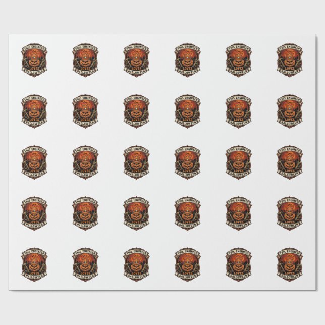 Papel De Presente Engenheiro Ama Abóbora de Halloween Capacete Marte (Aberto)
