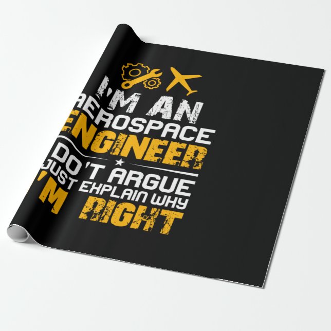 Papel De Presente Engenheiro Eu Sou Um Engenheiro Aeroespacial (Desenrolado)