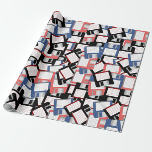 Papel De Presente Engenheiro vermelho azul para computação de disq