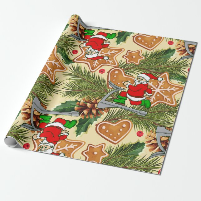 Papel De Presente engraçada esteira de natal papais noeis biscoitos (Desenrolado)