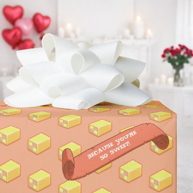 Papel De Presente Engraçado Battenberg porque você é tão doce padrão (Criador carregado)
