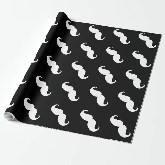 Papel De Presente Engraçado bigode branco (Desenrolado)