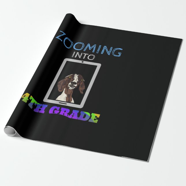Papel De Presente Engraçado Capa Virtual 4º Grader De Volta À Escola (Desenrolado)
