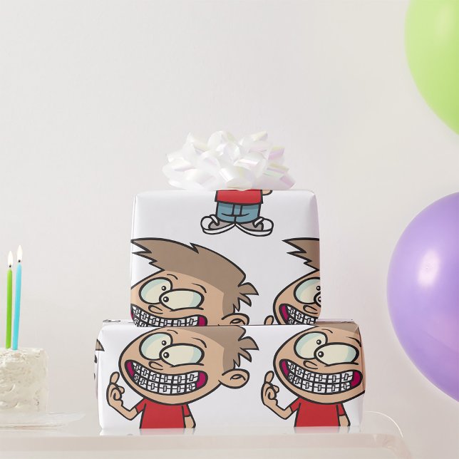 Papel De Presente Engraçado Cartoon Boy com Sorriso de Braços (Criador carregado)