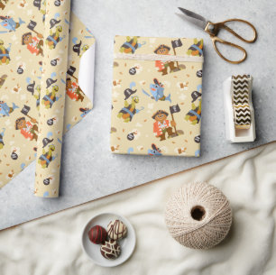 Papel De Presente Engraçado Cartoon Pirates