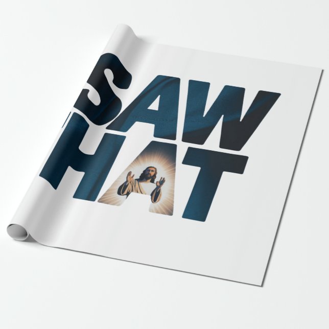 Papel De Presente Engraçado Citar Jesus Meme Eu Vi Aquele Cristão (Desenrolado)