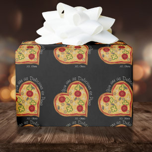 Papel De Presente Engraçado Como Um Dia de os namorados De Pizza