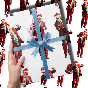 Papel De Presente Engraçado Dance Papai Noel Presente de Natal