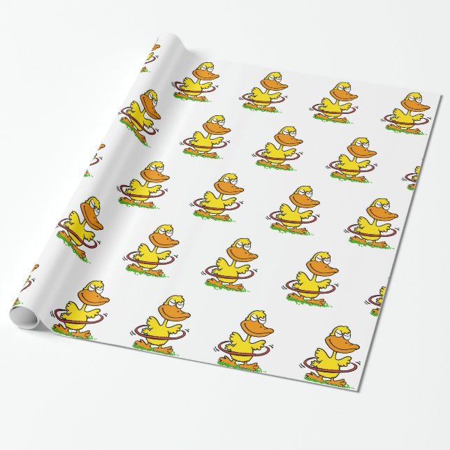 Papel De Presente Engraçado de pato engraçado | Escolher cor de fund (Desenrolado)