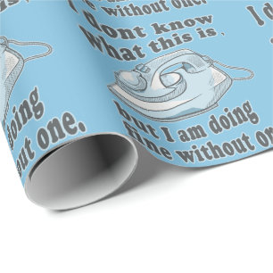Papel De Presente Engraçado design de passar roupa. Eu odeio passar