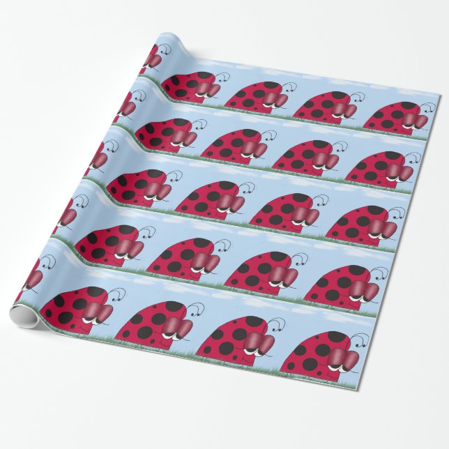 Papel De Presente Engraçado e Euphoric Ladybug (Desenrolado)