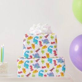 Papel De Presente Engraçado, Engraçado, Unisex Dinossauro Branco Beb