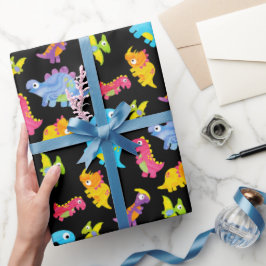 Papel De Presente Engraçado, Engraçado, Unisex Negra Dinossauro Negr