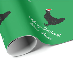 Papel De Presente Engraçado frango do Papai Noel personalizado 