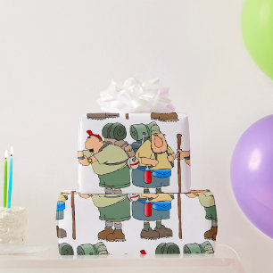 Papel De Presente Engraçado Hikers ao ar livre acampando humor