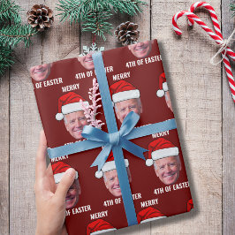 Papel De Presente Engraçado Joe Biden Feliz 4º Natal Da Páscoa
