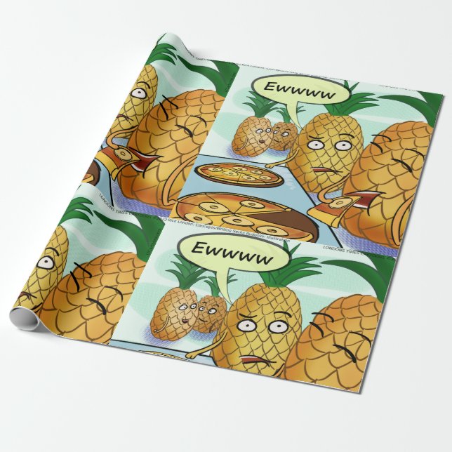 Papel De Presente Engraçado LTCartoons Pineapple Pizza Comic (Desenrolado)