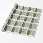 Papel De Presente Engraçado Pé Grande Feliz Natal Pun Sasquatch<br><div class="desc">Esta engraçada design de Natal de um trocadilho mostra uma foto de Geminação do Pé Grande. Ele está segurando flores, vinho de carregando e um presente embrulhado enquanto veste um chapéu vermelho de Papai Noel. O texto diz, "Pé Grande raramente aparece, yetti apareceu para desejar um feliz Natal." Este é...</div>