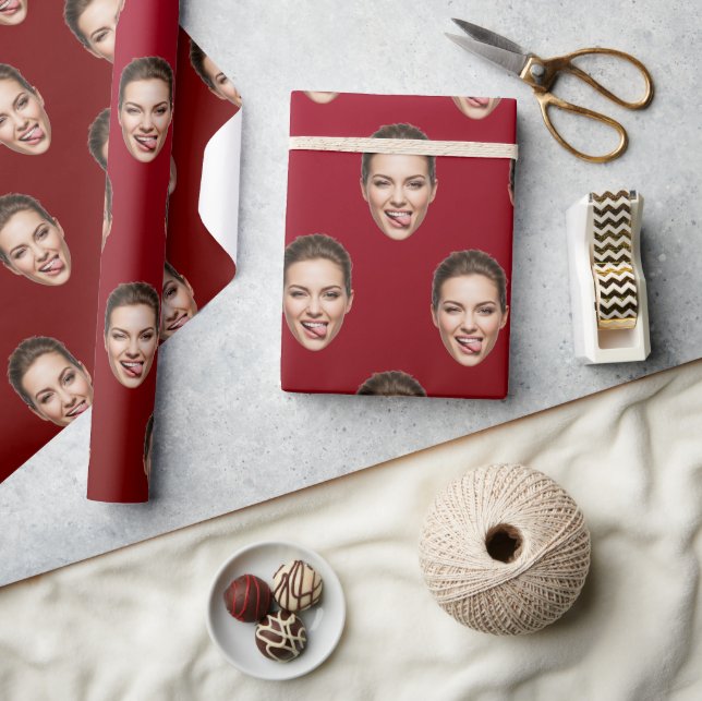 Papel De Presente Engraçado Personalizado Rosto Personalizado de Pre (Artesanato)