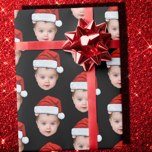Papel De Presente Engraçado Personalizar Papais noeis Fotográficos C