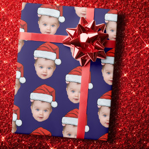 Papel De Presente Engraçado Personalizar Papais noeis Fotográficos C