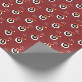 Papel De Presente Engraçado Rosto Feliz Foto de Natal Personalizada