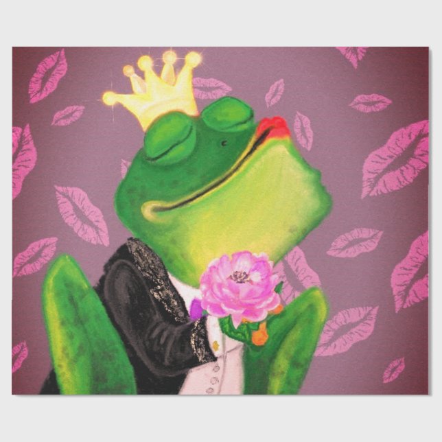 Papel De Presente Engraçado Sapo Príncipe Envolvendo Papel (Aberto)