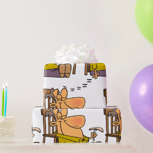 Papel De Presente Engraçado Sleepy Man Napling com Sanduíche