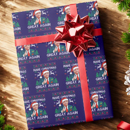 Papel De Presente Engraçado Trump Torna Excelente de Natal Azul