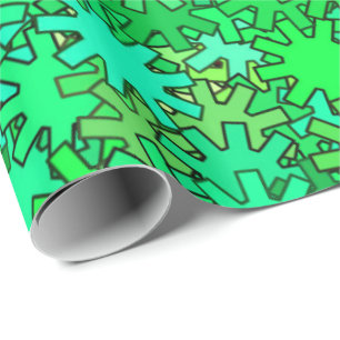 Papel De Presente Engrenagens geométricas modernas, limão & verde