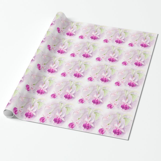 Papel De Presente Enrolação púrpura cor-de-rosa Fuchsia (Desenrolado)