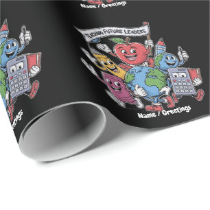 Papel De Presente Ensino Retro Futuros Líderes de Volta à Escola