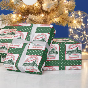 Papel De Presente Entrega especial do Papai Noel no Pólo Norte Verde