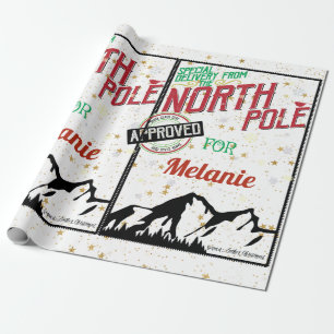 Papel De Presente Entrega Especial Personalizada do Polo Norte