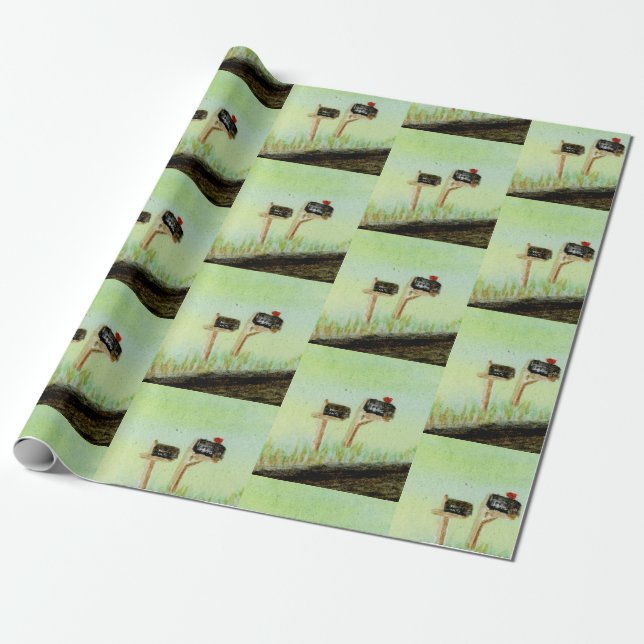 Papel De Presente Entrega Gratuita Rural (Desenrolado)