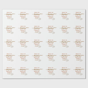 Papel De Presente envelhecido à perfeição vinho tinto nome 50º anive