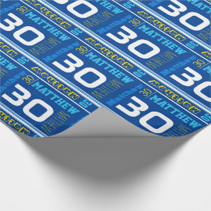 Papel De Presente Envoltório azul personalizado desportivo do