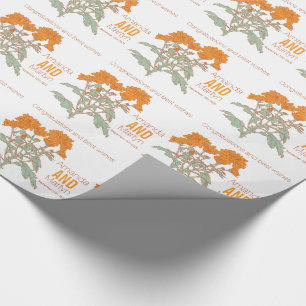 Papel De Presente Envoltório conhecido alaranjado da data do