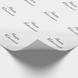 Papel De Presente Envoltório da aposentadoria, o preto & o branco d