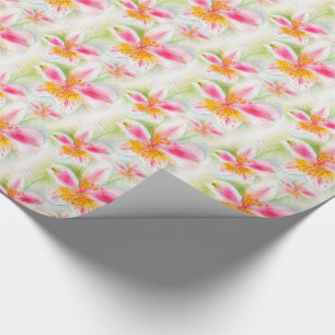 Papel De Presente Envoltório do teste padrão do Alstroemeria do