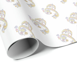Papel De Presente Envoltório personalizado monograma da letra