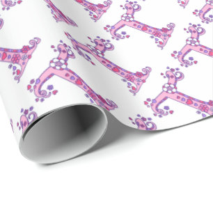 Papel De Presente Envoltório personalizado monograma da letra