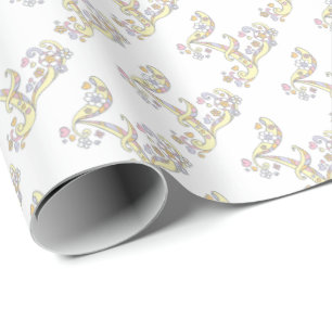 Papel De Presente Envoltório personalizado monograma da letra