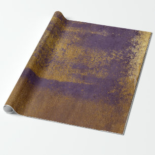 Papel De Presente Envoltório roxo afligido da ameixa Dourado