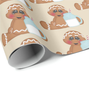 Papel De Presente Envoltório telhado do biscoito do pão-de-espéci