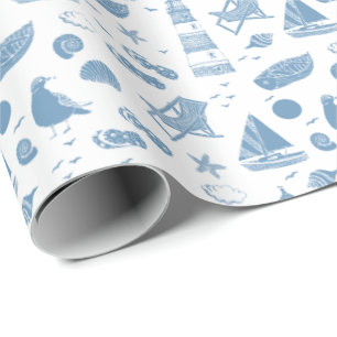 Papel De Presente Envolvendo o tema da Papel-Praia