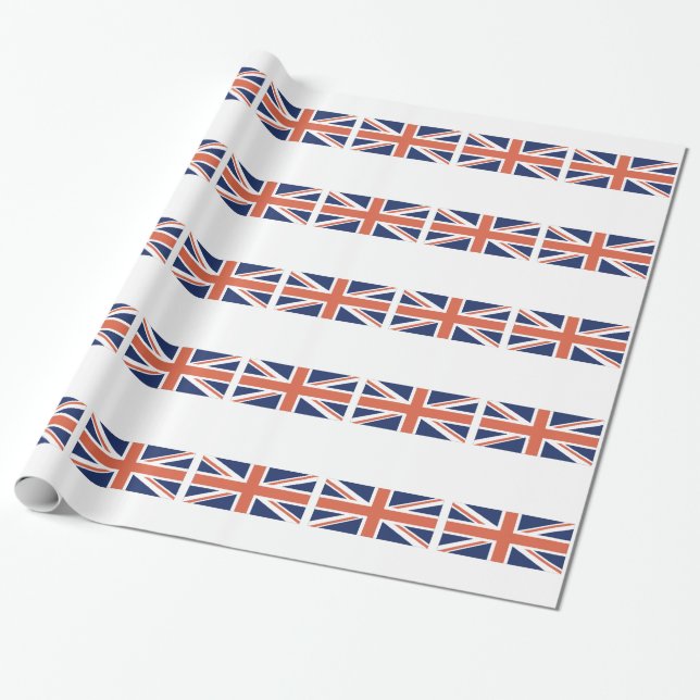 Papel De Presente Envolvimento britânico de Union Jack da bandeira (Desenrolado)