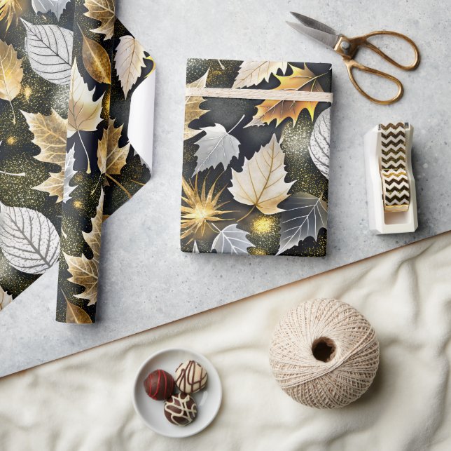 Papel De Presente Época do outono do ouro 02 (Artesanato)