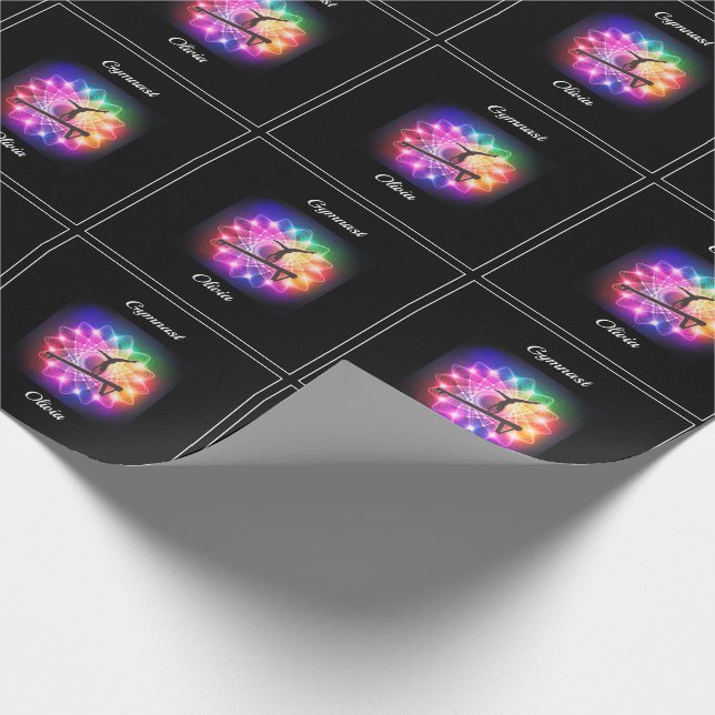 Papel De Presente Equilíbrio de ginástica feminina personalizado (Ponta)